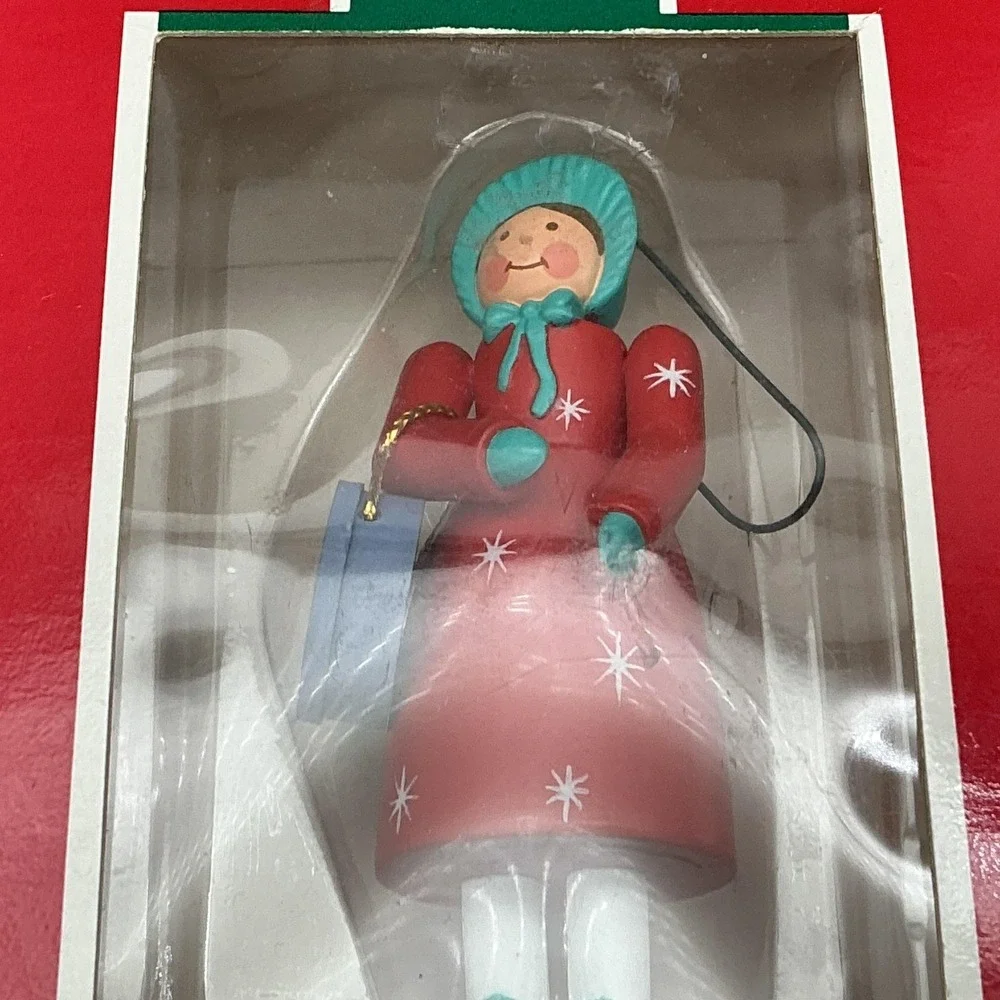 Vintage 1989 Hallmark Daughter Keepsake Christmas Ornament Red Snowflakes W Box